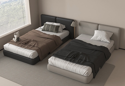 Double bed 3d model