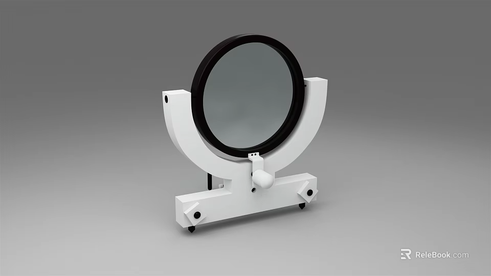 Industrial Equipment With White Support Frame And Black Circular Component On Wheels 3d model 