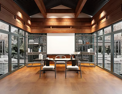 New Chinese Style Study 3d model