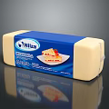 Nitza Mussarela Cheese Block In Blue And White Packaging With Food