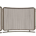Modern Folding Room Divider With Metal Frame And Beige Pleated Fabric Panels
