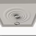 Modern White Ceiling Design With Spiral Patterns And Golden Trim Pendant Light 3d model