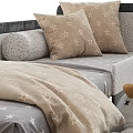 Gray Headboard Children's Bed With Light Colored Mattress And Stuffed Toy Bear