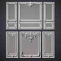 Decorative Wall Panel Designs With Simple And Intricate Lines For Interior Decoration 3d model