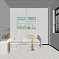 Modern Hospital Room Interior With Medical Bed Wall Posters And Window View