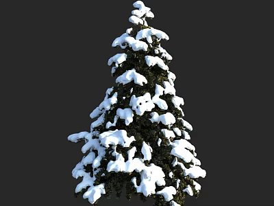 Snow Covered Arbor With Lush Green Foliage And White Snow Accents 3d model