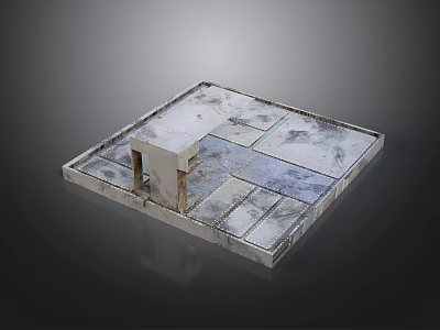 Equipment Workbench Platform with Sectioned Surfaces and Stable Structural Design 3d model