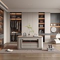 Modern Simple Cloakroom Cloakroom Dressing Table Wardrobe Clothes Jewelry Cabinet 3d model