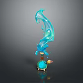Modern Stylish Blue Liquid Design Decorative Home Accessory With Yellow Base