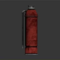 Red Fire Extinguisher Design With Metallic Handle Top Nozzle And Shiny Finish