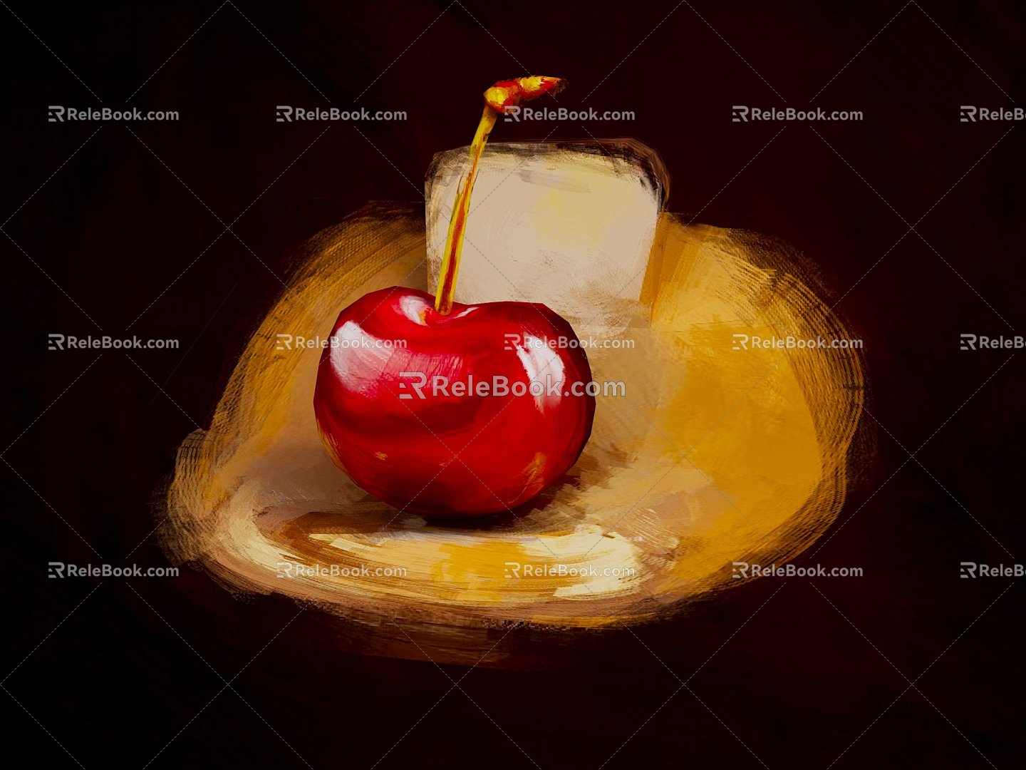 Modern Oil Painting Cherry Hanging Painting 3d model