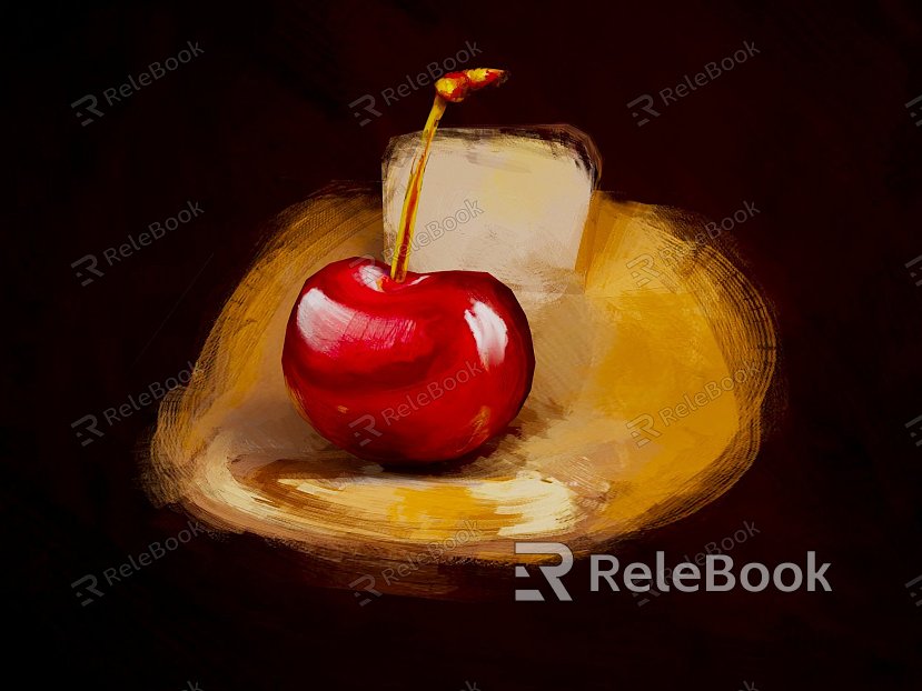 Modern Oil Painting Cherry Hanging Painting model