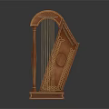 Wooden Decorative Harp As Stylish Home Living Room Accessory With Ornate Design