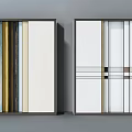 Modern Display Shelves Design With Multiple Material Panels And Geometric Lines 3d model