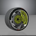 Detailed 3D Rendering Of Automotive Parts Featuring Car Tire Wheel Rim And Brake Components