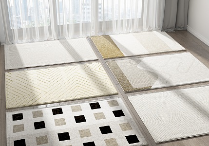 Modern Square Carpet Combo 3d model