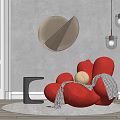 Modern Lazy Sofa Alien Lazy Sofa Petal-shaped Lazy Sofa Small Chandelier Wall Decoration 3d model