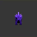Purple Minecraft Style Reptilian Creature With Sharp Crystal Spikes And Glowing Features