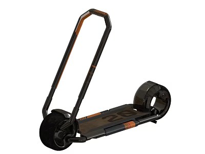 Black and Orange Electric Scooter with Large Wheels Modern Sports Equipment Design featuring SG Logo 3d model