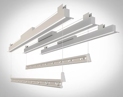 Modern White Hanging Clothes Hangers With Multiple Hooks For Closet Organization 3d model