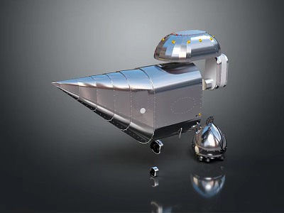 Futuristic Silver Airliner With Streamlined Metallic Body And Reflective Exterior Surface 3d model
