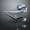 Futuristic Silver Airliner With Streamlined Metallic Body And Reflective Exterior Surface