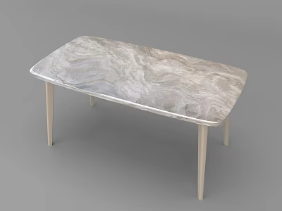 Modern Dining Table With Elegant Marble Top And Sleek Minimalist Thin Legs 3d model
