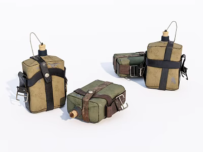 Modern Kettle Old Military Kettle Water Bottle 3d model