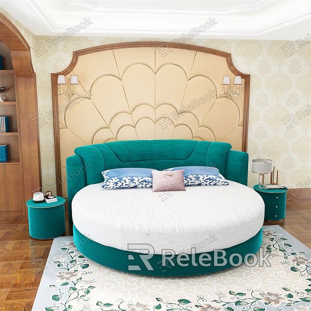 Light Luxury Round Bed Couple Hotel Round Bed model