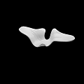 White Wavy Decorative Light with Modern Curved Design on Black Background
