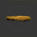 Golden Brown Oatmeal Cookie with Chewy Texture and Raisins on Dark Background