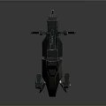 Black Motorcycle With Orange Seat And Red Accents Futuristic Sci Fi Design