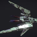 Detailed Futuristic Sci Fi Mechanical Structure With Green Purple Metallic Design