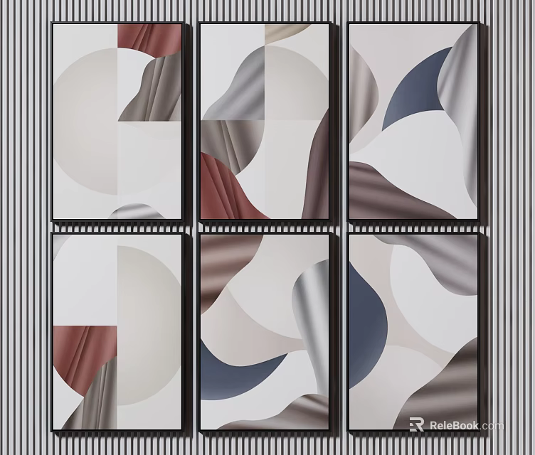 Modern Geometric Pattern Glass Screen With Abstract Design For Home Decor 3d model