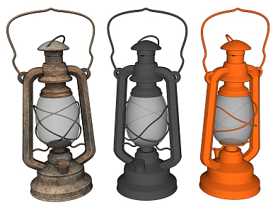 Industrial LOFT kerosene lamp kerosene lamp horse lamp 3d model