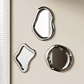 Modern Decorative Wall Mounted Mirrors in Various Shapes Near Window Blinds