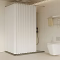 Modern Bathroom Interior With Foldable Shower Screen White Tiles And Toilet
