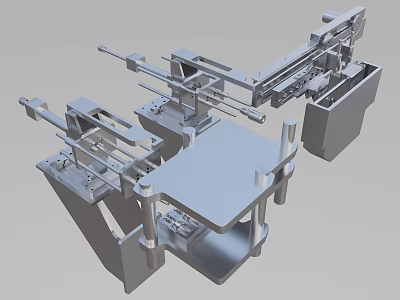 Industrial Equipment Featuring Precision Engineered Metal Framework and Mechanical Components 3d model
