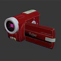 Red Vivitar Digital Camcorder With Open Screen And Silver Trim Design 3d model