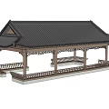 New Chinese Landscape Corridor 3d model