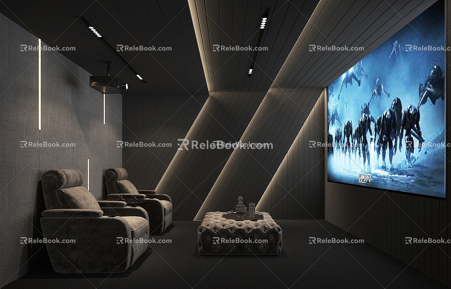 Modern AV Room Family AV Room 3d model