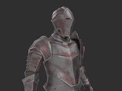 Game Movie Character Medieval Knight With Detailed Metal Armor 3d model