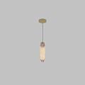 Modern Cylindrical Pendant Lights with White and Gray Marble Texture