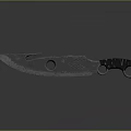 Sharp Metal Blade Knife With Circular Holes And Patterned Handle Design