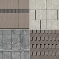 Diverse Background Wall Textures with Wooden Stone Marble and Geometric Pattern Designs 3d model