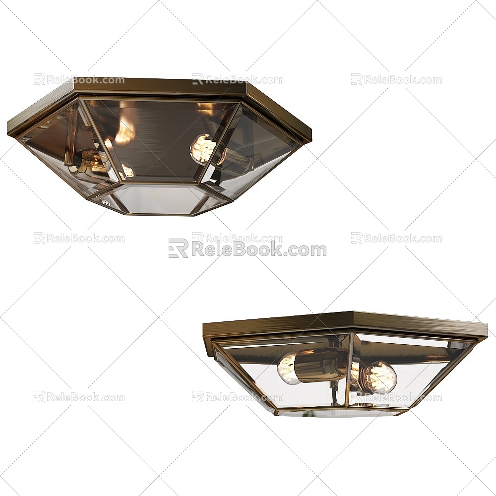 Rilegato European-style metal ceiling lamp 3d model