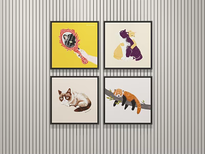 Modern Animal Painting Animal Decorative Painting 3d model