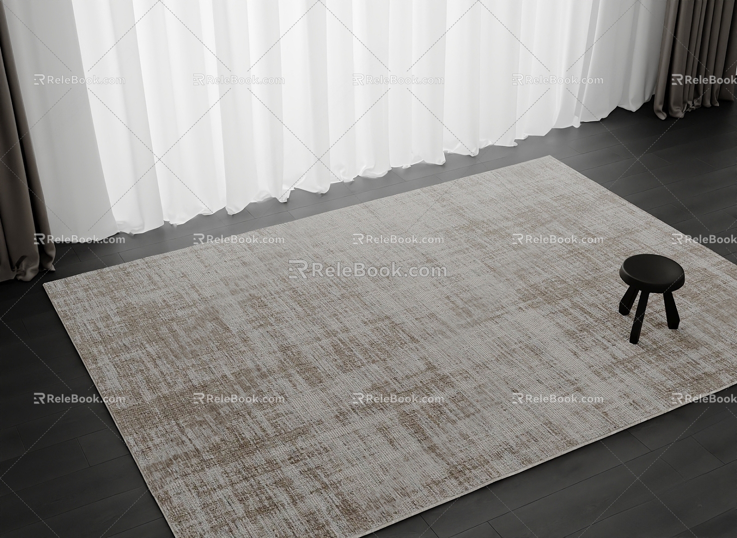 Modern Italian Carpet Living Room Carpet Bedroom Carpet Striped Carpet Children's Floor 3d model