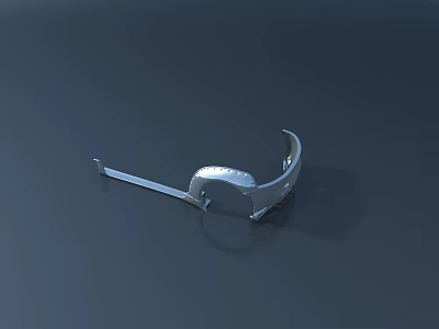 Modern Building Exterior Wall Featuring Curved Metal Sleek Surface Design 3d model