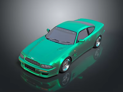 Green Sports Car With Shiny Exterior Two Door Design And Alloy Wheels 3d model
